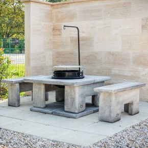 Kő kerti szett ANDEZIT LAPPAL ÉS 2 PADDAL 