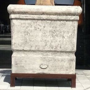 Kő hatású kaspó BUDAPEST 90 KŐKOCKA 90×90×85 V27 SZÜRKE/ANTRACIT