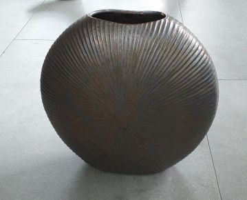 Váza PTMD ROMIN BRONZ OVÁLIS KERÁMIA VÁZA M 722735