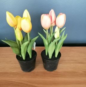 Dekoráció CSEREPES MŰ TULIPÁN 24CM