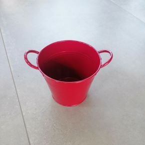 Kaspó PIROS CINK FÜLES KASPÓ 14CM