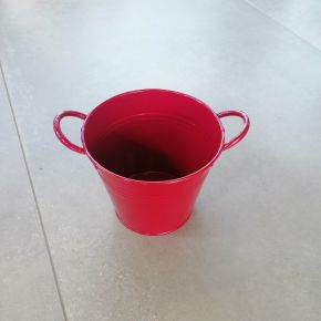 Kaspó PIROS CINK FÜLES KASPÓ 17CM